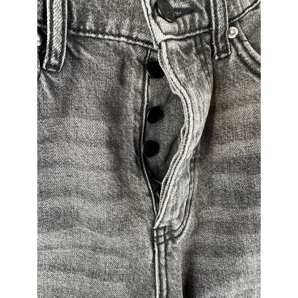 BDG Slim Straight Jeans 27 Black Distressed Ripped High Rise Grunge Streetwear - Picture 5 of 14